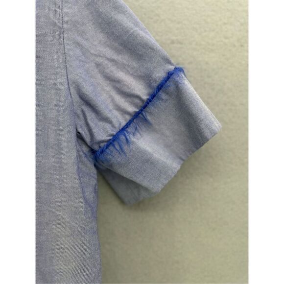 MARINA MOSCONE COTTON PAJAMA SET IN BLUE FEATHER TRIM SIZE M - Picture 6 of 11